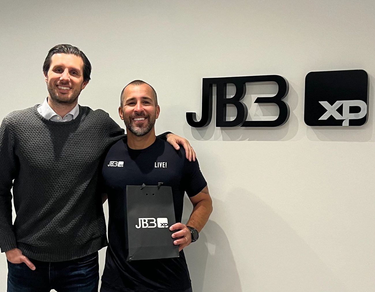 Jorge Barbato e Bruno Fontes na sede da JB3 Investimentos